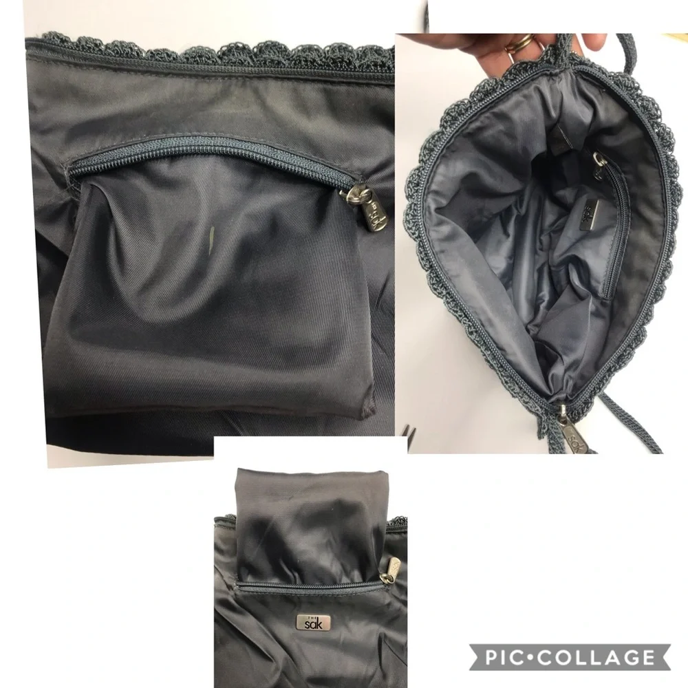 The Sak grey crochet crossbody bag purse